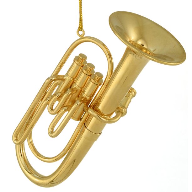 3.75 Inch Gold Metal Tuba Ornament Christmas XMas Gift Holiday