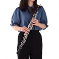 thumbnail image 3 of Muslady Professional Oboe C Key Semi-automatic Style Nickel-plated Keys Woodwind Instrument with Oboe Reed Gloves Leather Case Carry Bag Cleaning Cloth Mini Screwdriver, 3 of 6