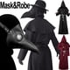 thumbnail image 2 of Capa Medieval de Halloween para hombre, disfraz de Wizardry, máscara de boca de pájaro de peste, accesorios de juego de rol horribles, vestido de monje Pastor, 2 of 4