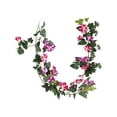 thumbnail image 2 of Guirnalda de flores artificiales de seda de 1,7 m para colgar en la pared | Guirnalda floral de imitación morada y rosa para decoración de interiores, 2 of 6