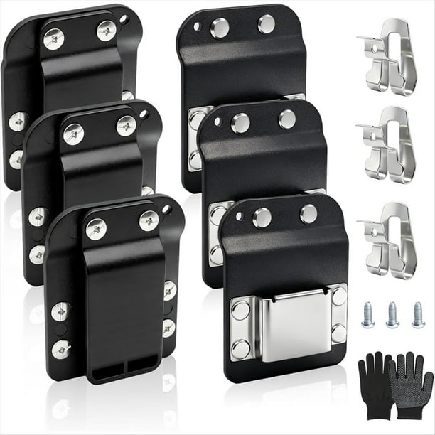 3 Soportes para Taladro para Cinturón de Herramientas + 3 Clips para Taladro, Soporte para Cinta Métrica con Clip Metálico, Gancho de Cinturón de 5 cm para Taladro Inalámbrico.