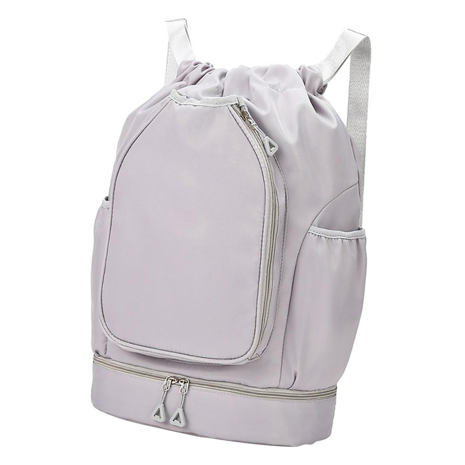 QccHieUs Tennis Backpack Badminton Racket Bag Drawstring Handbag Shoulder Bag for Outdoor Grey