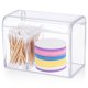 thumbnail image 1 of BRIGHTFUFU Soporte para bastoncillos de algodón, contenedor acrílico con tapa, soporte para almohadillas de algodón, contenedor dispensador de hisopos, caja transparente de doble compartimento, 1 of 7