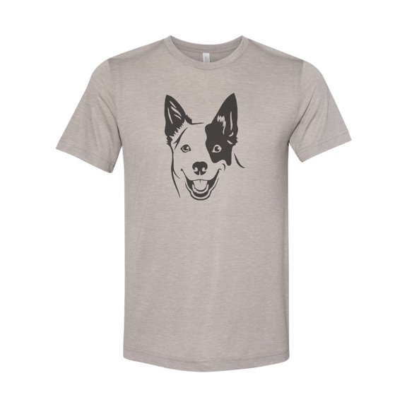 "Blue Heeler Shirt, Blue Heeler, Blue Heeler Apparel, Australian Cattle Dog, ACD Shirt, Cattle Dog Tee, Unisex Adult Shirt, Gift For Her, Fur, Heather Stone, LARGE"