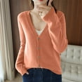 thumbnail image 2 of Lightweight Knit Cardigan Short Open Front Sweater Outerwear Casual Loose Fit Thin Fall Versatile Top, 2 of 6