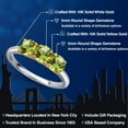 thumbnail image 2 of Gem Stone King 10K Two Tone Gold Green Peridot Engagement Ring for Women | 1.65 Cttw | Round 5MM | Gemstone August Birthstone | Size 6, 2 of 6