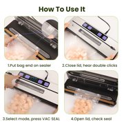 Food Vacuum Sealer Machine,7 Vacuum Modes with Build-in Cutter Digital Countdown Timer,External Suction Nozzle For Zipper Bags,Vacuum Boxes,Mason Jars