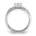 thumbnail image 2 of Sterling Silver Rhodium-plated CZ 3 Piece Wedding Set Ring QR2711, 2 of 6