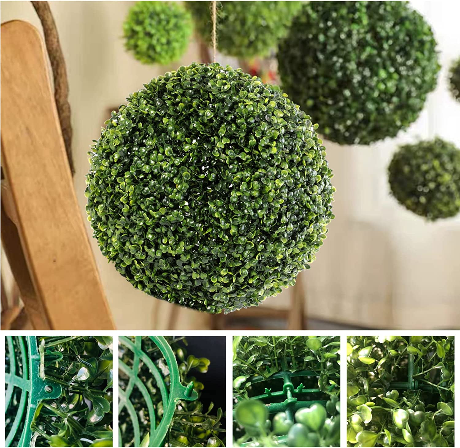 Artificial Topiary Ball Fake Boxwood Plant Decoration Balls for Garden Indoor Outdoor Home Wedding Birthday Party Decor,1PC