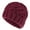 Burgundy, variant on Rhomboid Checkered Soft Coarse Wool Knit Hats Womens Hats Fashion Fall And Winter Knit Hats