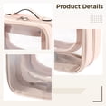 thumbnail image 6 of Clear Travel Toiletry Bag for Women, Pink Hanging Makeup Cosmetic Bag with Handle, 8.3 in PVC Waterproof Double Layer Zippered Travel Pouch, 6 of 8