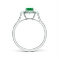thumbnail image 2 of ANGARA Natural Emerald and Diamond Double Halo Ring in 14K White Gold for Women (Size-5mm) | May Birthstone, Birthday, Anniversary, Jewelry Gift for Women | Natural Emerald Ring, 2 of 7