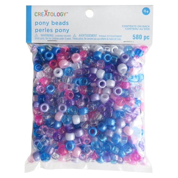 12 Packs: 580 ct. (6,960 total) Unicorn Mix Pony Beads by Creatology - 6mm x 9mm