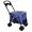 Navy Blue + Carbon steel+2, variant on YANGXUN Breathable Mesh Pet Travel Carriage with 2 Safety Leashes Sturdy Carbon Steel Frame Foldable 4 Wheel Dog Stroller Large Space Navy Blue