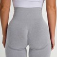 thumbnail image 3 of QLEICOM Womens Yoga Pants Capri Leggings Pure Color Hip-lifting Sports Fitness Yoga Leggings Running High-waist Workout Leggings Athletic Pants Tummy Control Leggings Gray M, 3 of 3