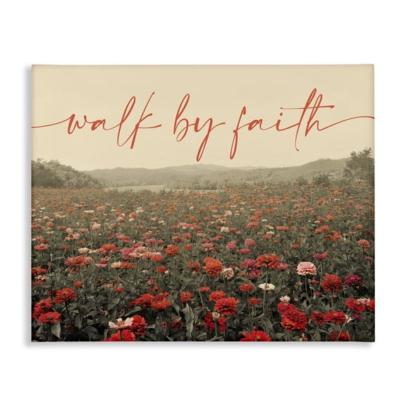 Stupell Industries Farmhouse Walk By Faith Garden Canvas Art, 20 x 16, by Gail Peck