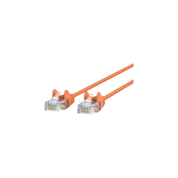 Belkin CE001B03-ORG-S 3 ft. Cat 6 Orange UTP Snagless 28AWG Patch Cable Bag & Label