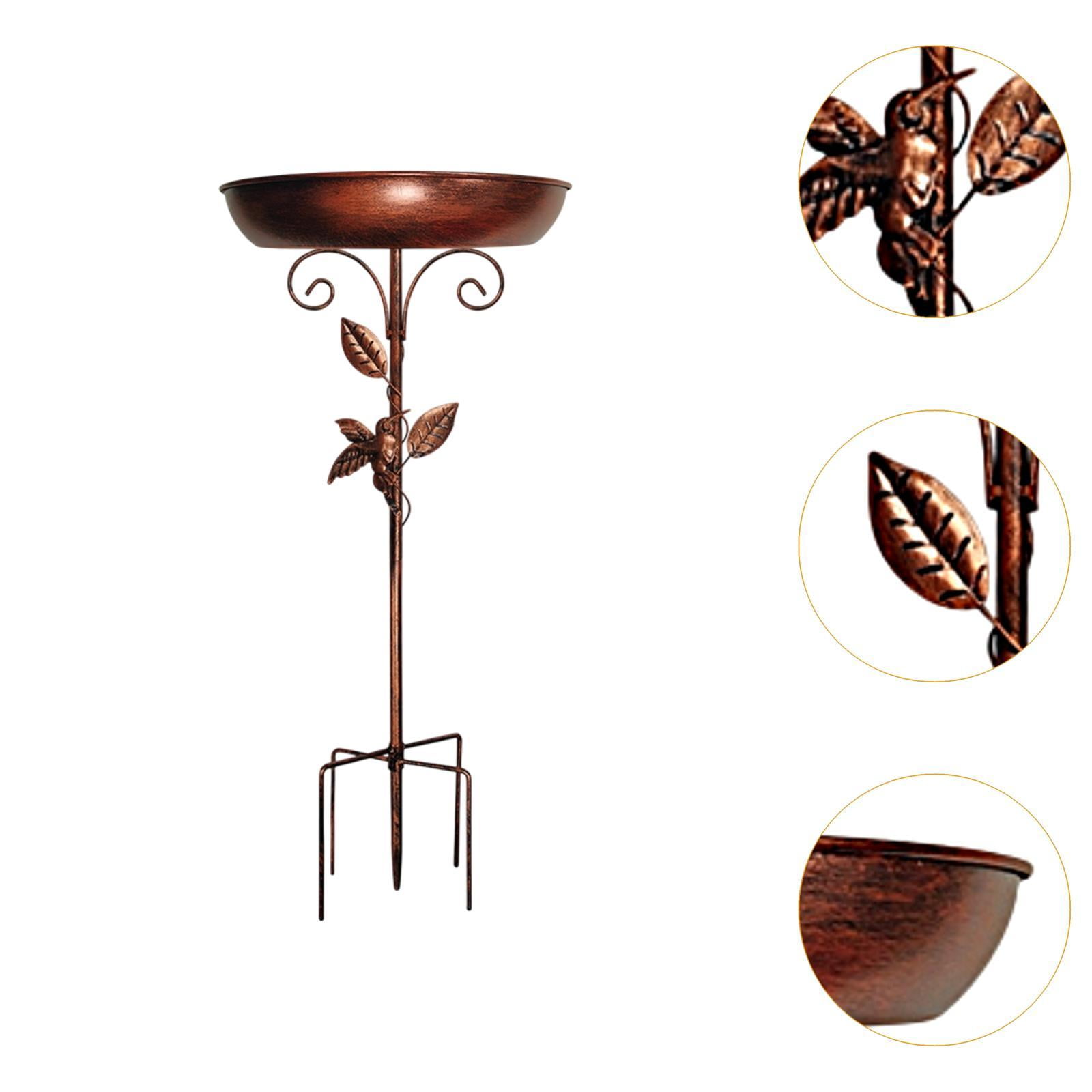 oshhni Iron Bird Bath Bowl Stand Decor Freestanding Birdbath for Patio Yard Outside
