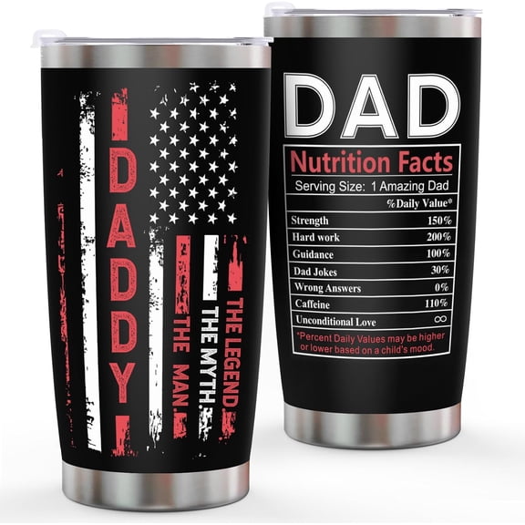 Fathers Day Dad Gifts from Daughter Son Wife Kids, Gifts for Dad Stepdad Husband Daddy Grandpa Men Him Uncle, Fathers Day Christmas Birthday Anniversary Presents - 20 Oz Stainless Steel Tumbler
