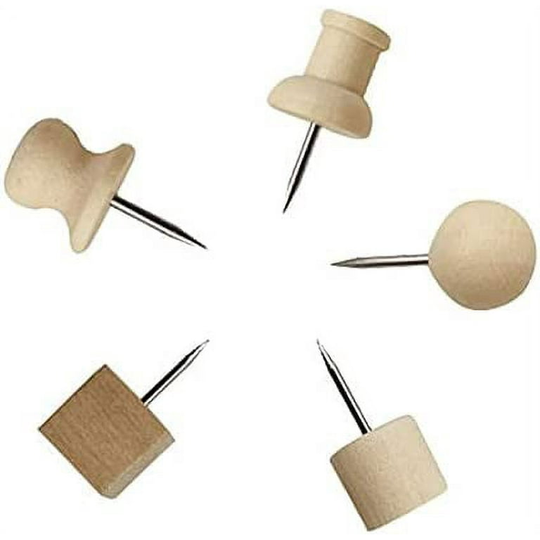 Set of 28 wooden polygon push pins in boxes - Wood, Tools & Deco