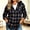 Coffee A, variant on BRGZLK Plaid Hoodie Shirts for Womens Autumn Winter Trendy Long Sleeve Button Down Flannel Blouses Lighweight Breathable Drawstring Hooded Tops Coffee A L