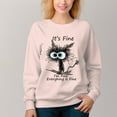 thumbnail image 2 of Women's Cartoon Cat Pattern Crew Neck Pullover Cozy Clothes Autumn Winter, 2 of 11