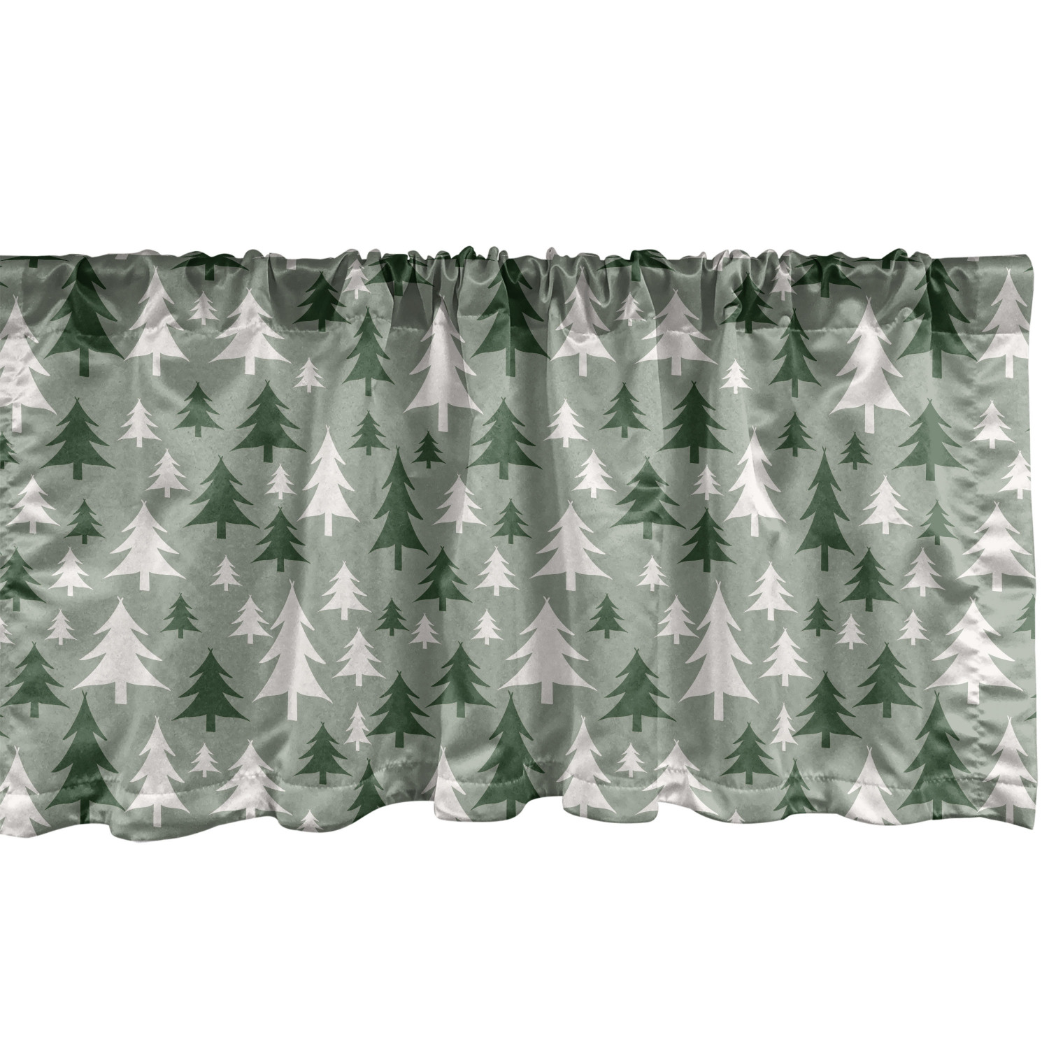 Christmas Window Valance, Repetitive Pine Tree in an Organic Nature