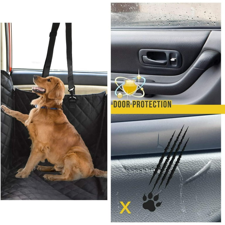 Dog Car Seat Cover for Back Seat, Durable Anti-Scratch Nonslip Waterproof Dog  Car Hammock with Mesh Window for Cars, SUVs & Trucks 