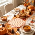 thumbnail image 4 of 50-Piece Check Print Disposable Tableware Set with 9-Inch Paper Plates, Cups and Napkins, Festive Party Supplies for Thanksgiving Banquet, Birthday Reunion, Family Dinner Decoration, 4 of 6