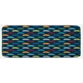 thumbnail image 1 of Cars Kitchen Mat, Mini Vintage Vehicles on the Road Driving Cars with Various Vibrant Colors, Plush Decorative Kitchen Mat with Non Slip Backing, 47" X 19", Dark Blue Aqua Mustard, by Ambesonne, 1 of 1