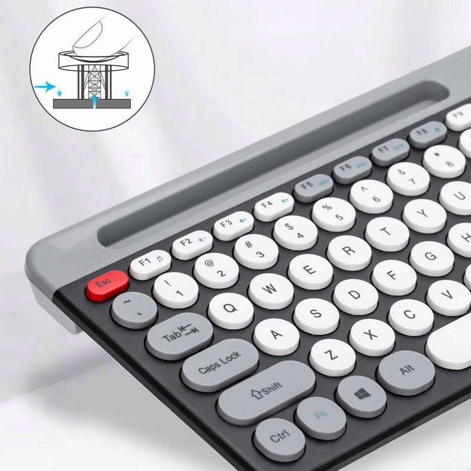 ZYG-806 Macaron Dual-mode Wireless Bluetooth Keyboard and Mouse Set Punk Style Round Keycaps Charging Keyboard and Mouse