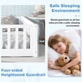 thumbnail image 3 of PORKISS Twin Floor Bed with Guardrails, White Wood Montessori Floor Bed Frame with Slats, Low Bed Frame for Kids Room, Open Entry Design, No Box Spring Needed, 3 of 10