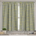 thumbnail image 2 of Ambesonne Geometric Valance & Curtain, Contemporary Grid Print, 55"x30", Mustard and Purpleblue, 2 of 7