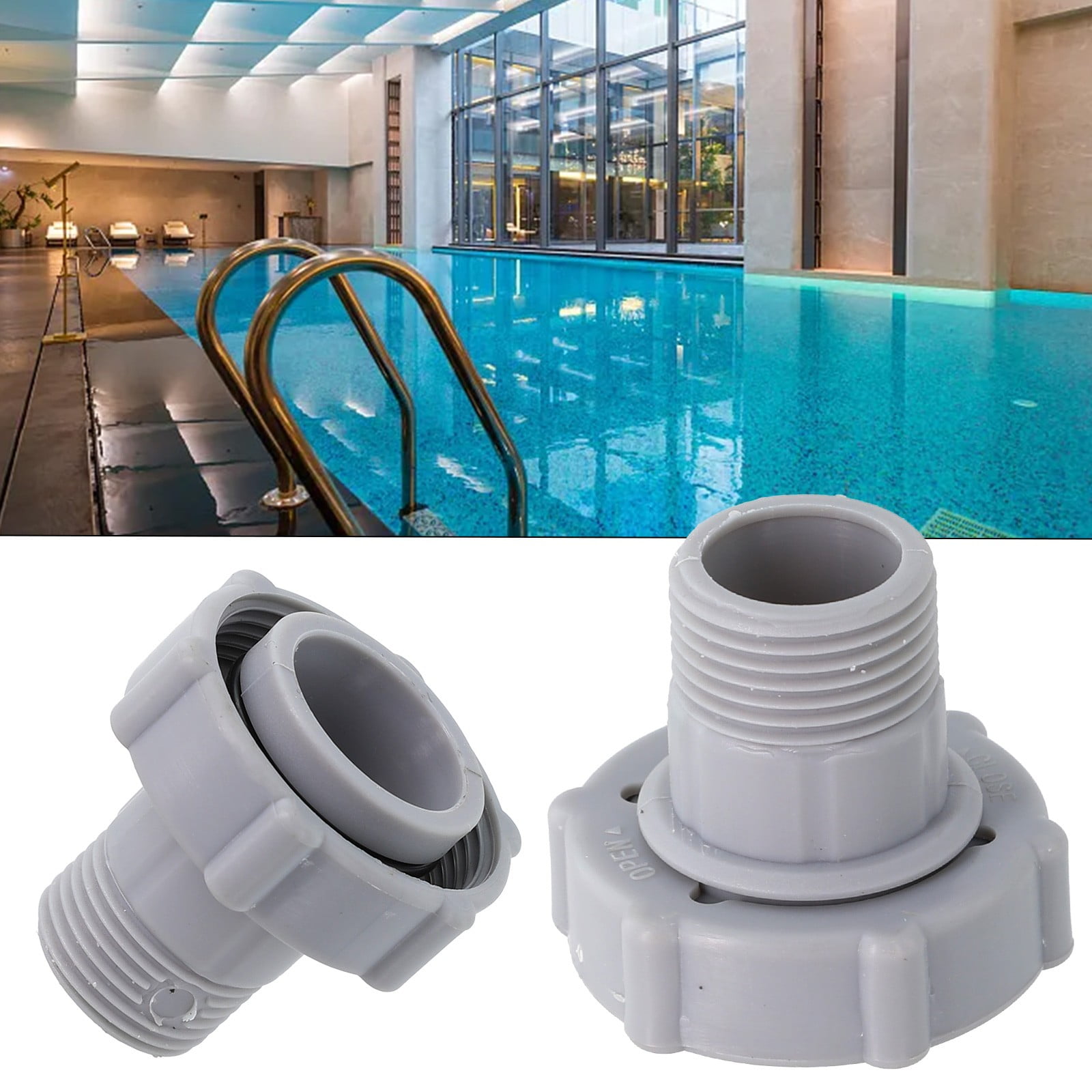 Raccords De Tige Pour Piscine - Lot De 2 Connecteurs Blancs - Accessoires Télescopique - Extension Équipement Piscine - 12