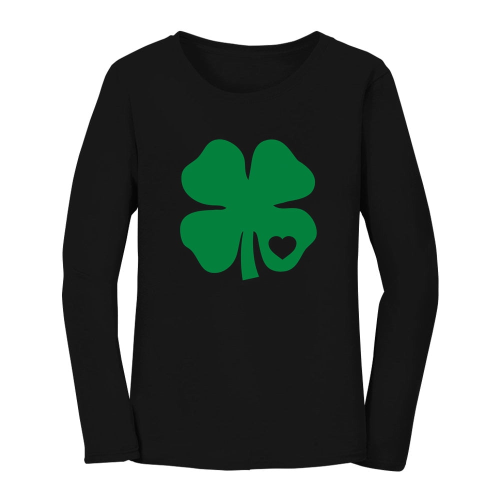 Tstars Tstars Womens Irish Shamrock Green Clover Heart Gift for St