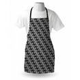 thumbnail image 4 of Abstract Apron, Continuous Optical Illusion Inspired Monochrome Pattern Geometrical Motif, Unisex Kitchen Bib with Adjustable Neck for Cooking Gardening, Adult Size, Charcoal Grey White, by Ambesonne, 4 of 4