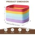 thumbnail image 2 of Rope Basket for Storage - 12”x10”x9” Storage Bins, Decorative Basket for Blankets, Woven Basket with Handles, Storage Baskets for Shelves, Home, Laundry (4 Pack, Rainbow), 2 of 14