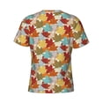 thumbnail image 6 of Vsdgher Fall Maple Leaves Print Men's Dry Fit Mesh Athletic Shirts Moisture Wicking Tennis T-Shirt Tops, 6 of 9