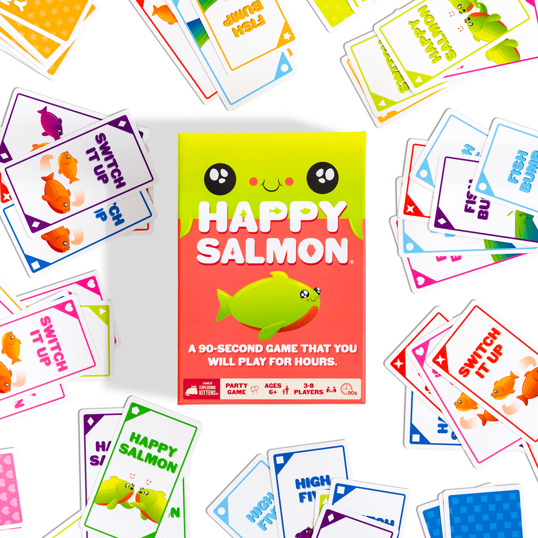  Exploding Kittens Happy Salmon Family-Friendly Party - Card  Games for Adults, Teens & Kids : Toys & Games