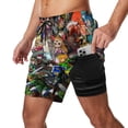 thumbnail image 2 of The Legend of Zelda Characters Mens Board Shorts Summer Swim Trunks Quick Dry Beach Swimwear Bathing Suit Swim Shorts with Compression Liner And Pockets, 2 of 7
