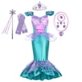 thumbnail image 4 of Disney Girls Ariel Cosplay Siren Clothing Elegant Mermaid Birthday Party Little Mermaid Costume Children Gown Princess Vestidos, 4 of 5