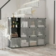 thumbnail image 3 of Cube Storage Organizer with Doors, 12-Cube Shelves, Closet Cabinet,  Plastic Modular Bookshelf, Black, 3 of 6