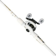 Abu Garcia Prime Baitcast Combo, 7 Medium Heavy, White, Right-Handed