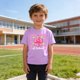 thumbnail image 5 of Blusas y camisas de manga corta con cuello redondo para niños y niñas, camisetas gráficas de manga corta, blusas con estampados bonitos para la temporada escolar., 5 of 9