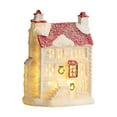 thumbnail image 3 of Figuras Decorativas Navideñas de Estilo Nórdico, Serie Villa de Nieve con Corona Roja y Luces, 3 of 7