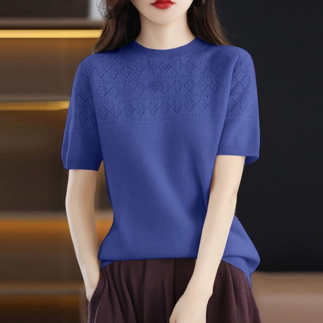 DPTALR Femme Col Rond Manches Courtes Couleur Unie Sans Capuche Veste de Déplacement