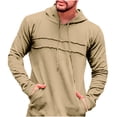 thumbnail image 2 of Handshe Trendy Men's Solid - Color Long - Sleeve Drawstring Hooded Casual Sweatshirt Jacket, 2 of 6