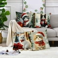 thumbnail image 2 of Under $5 Christmas Throw Pillow Covers 18x18" Linen Pillow Case for Sofa Couch Xmas Decorations Linen Cats Pillow Case Printed Home Living Room Sofa, 2 of 7