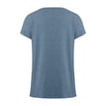 thumbnail image 5 of Rggeeun Womens Shirts Summer Knit Solid Color Smooth Short Sleeve Crew Neck Loose Soft Breathable for Streetwear Casual Tshirts,Blue,Xxl, 5 of 5
