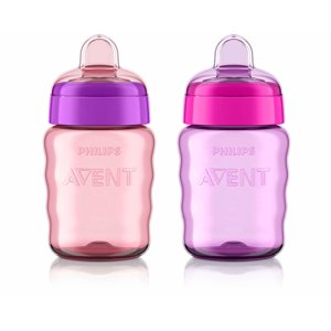 Philips AVENT My Easy Sippy Cup, 9oz, 2-Pack Pink/Purple